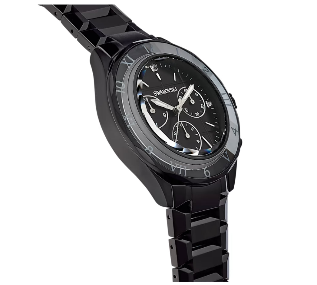 Swarovski 5641393 Orologio 39 mm Bracciale di metallo Nero Finitura nera