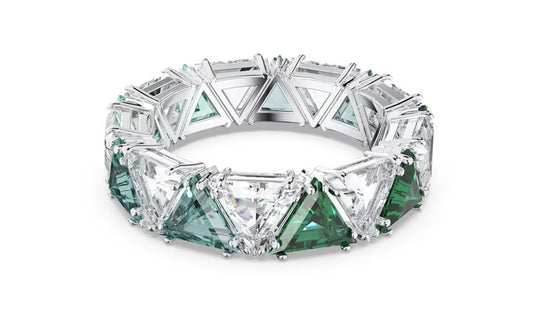 Swarovski 5610734 Anello cocktail Ortyx Taglio triangolo Verde Placcato Rodio