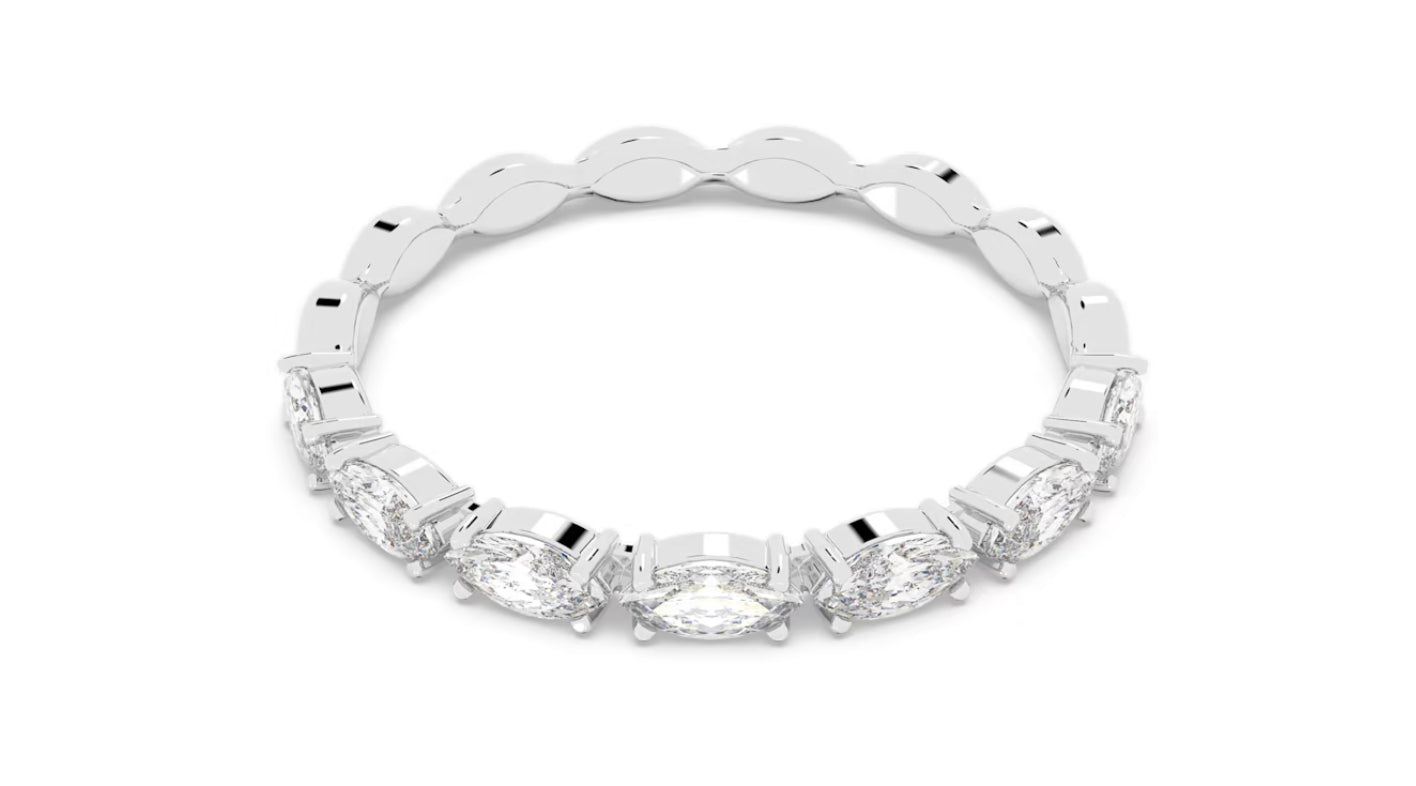 Swarovski 5366579 Anello Vittore Taglio Marquise Bianco Placcato Rodio