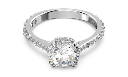 Swarovski 5645251 Anello cocktail Constella Taglio Princess Pave Bianco P. Rodio