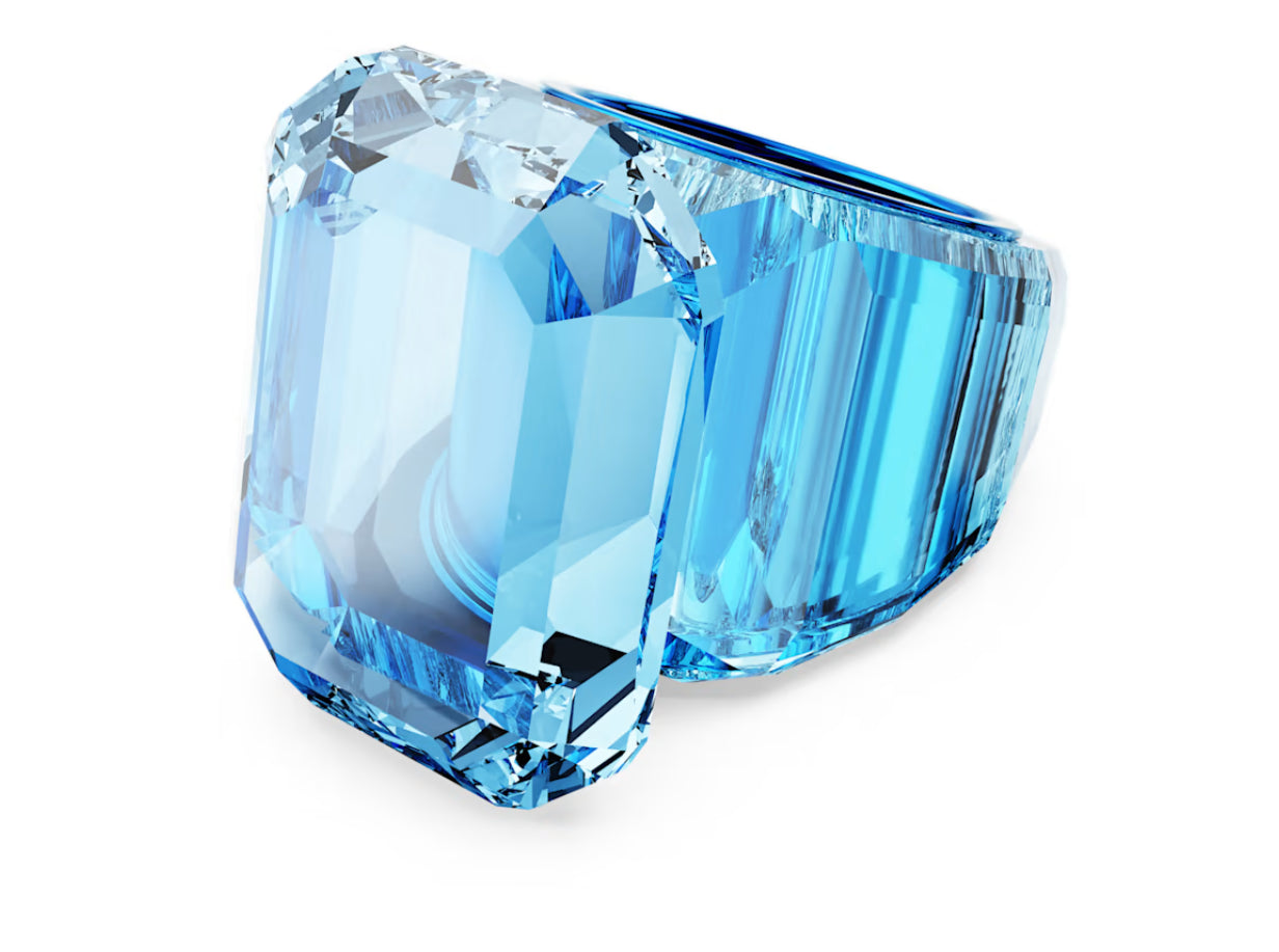 Swarovski 5607351 Anello cocktail Lucent Taglio ottagonale Blu