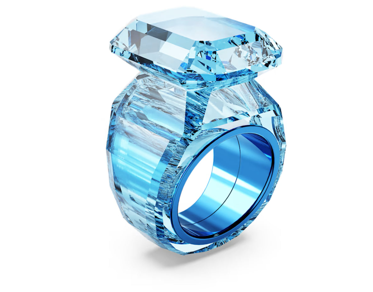 Swarovski 5607351 Anello cocktail Lucent Taglio ottagonale Blu