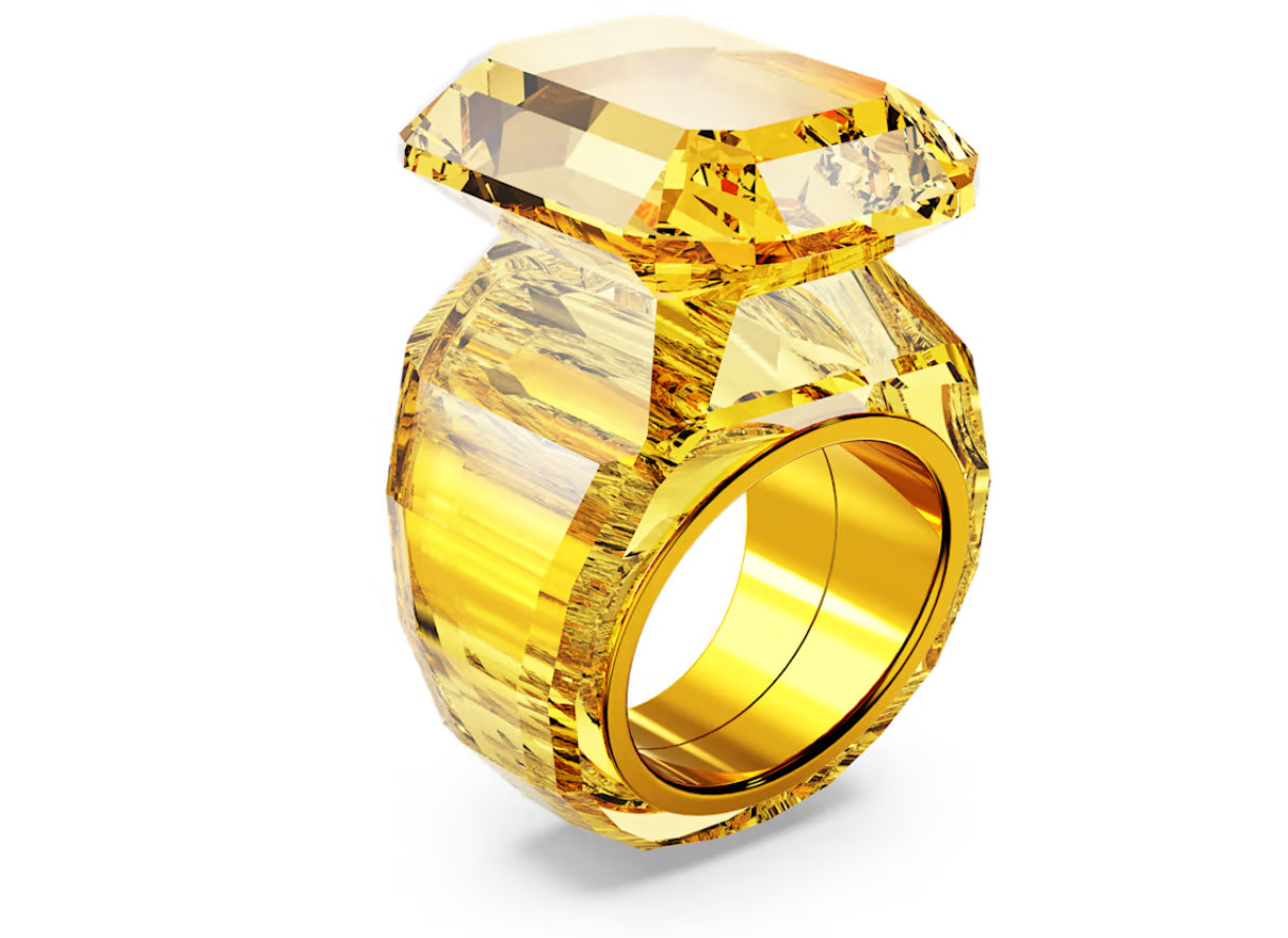 Swarovski 5608548 Anello cocktail Lucent Taglio ottagonale Giallo Taglia 52