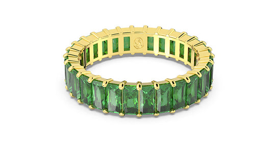 Swarovski 5648913 Anello Matrix Taglio baguette Verde Placcato Oro