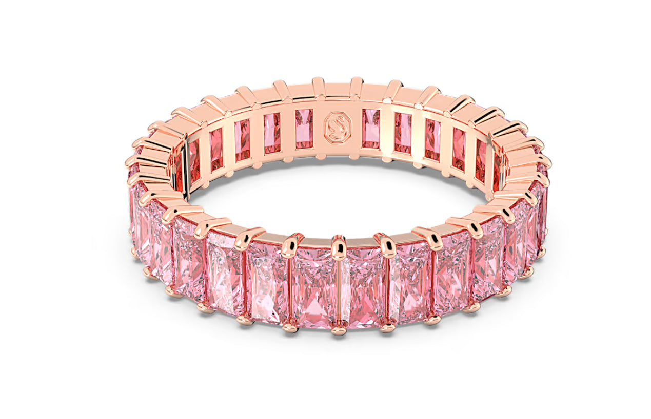 Swarovski 5648286 Anello Matrix Taglio baguette Rosa Placcato Oro Rosa