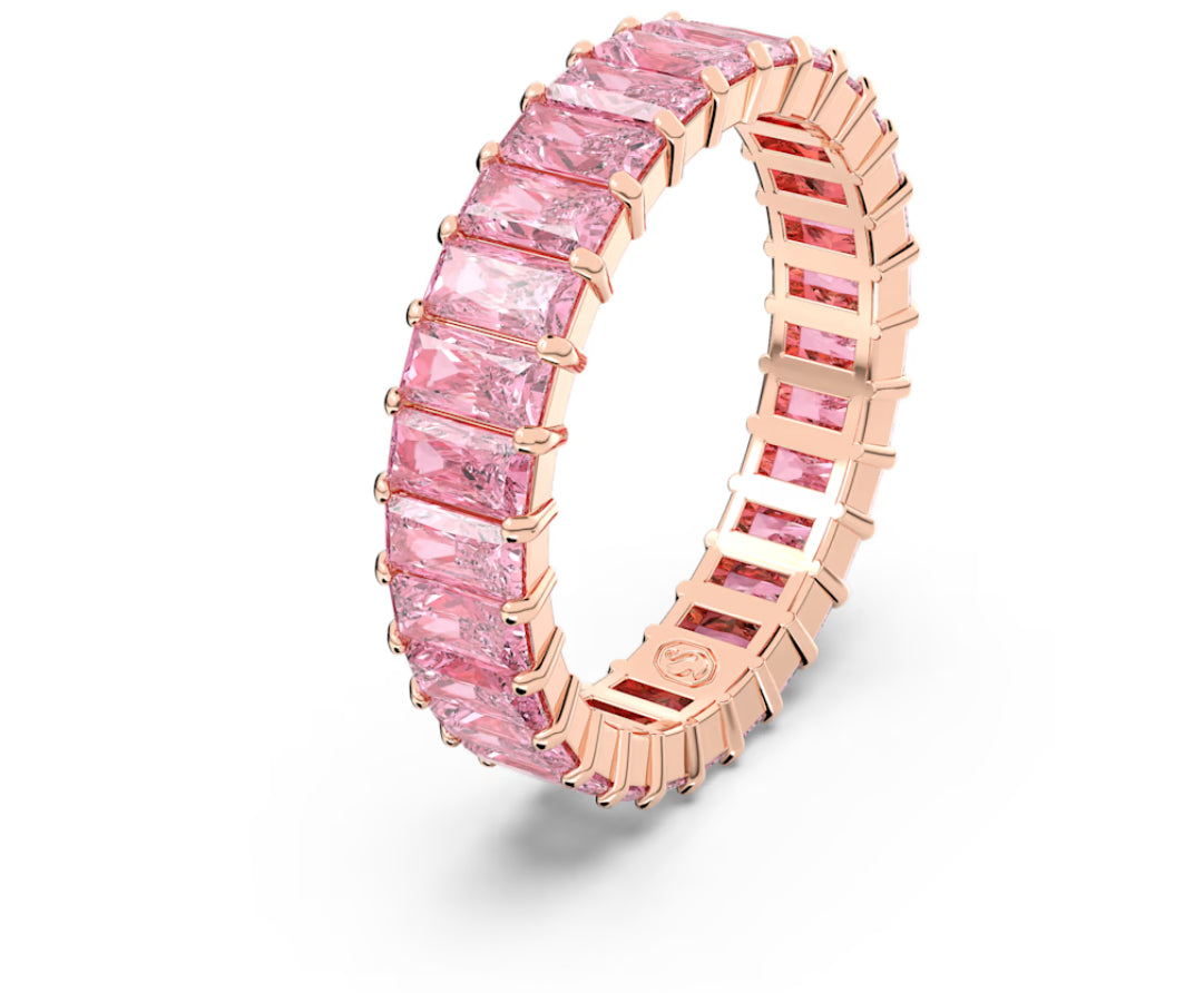 Swarovski 5648286 Anello Matrix Taglio baguette Rosa Placcato Oro Rosa