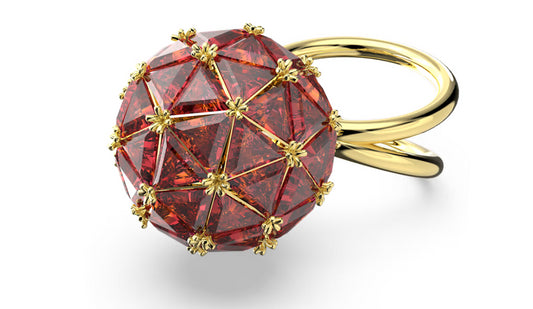 Swarovski 5630293 Anello cocktail Curiosa Taglio triangolo Rosso Placcato Oro