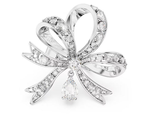 Swarovski 5647566 Anello cocktail Volta Fiocco Grande Bianco Placcato Rodio