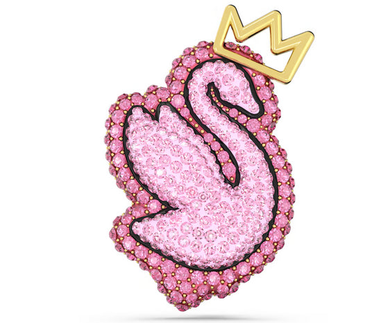 Swarovski 5662243 Spilla Pop Swan Cigno Rosa Placcato Oro