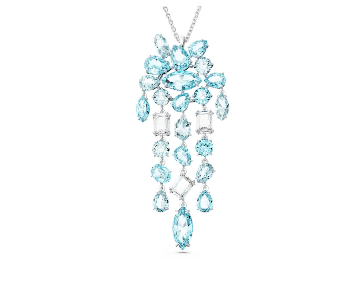 Swarovski 5666014 Pendente Gema Taglio misto Blu Placcato Rodio