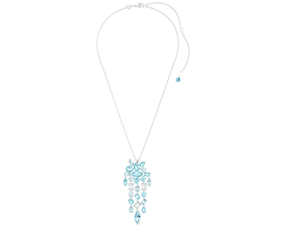 Swarovski 5666014 Pendente Gema Taglio misto Blu Placcato Rodio