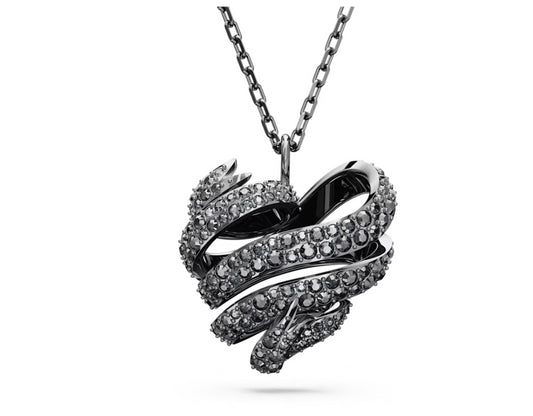 Swarovski 5662491 Pendente Volta Cuore Piccolo Nero Placcato Rutenio