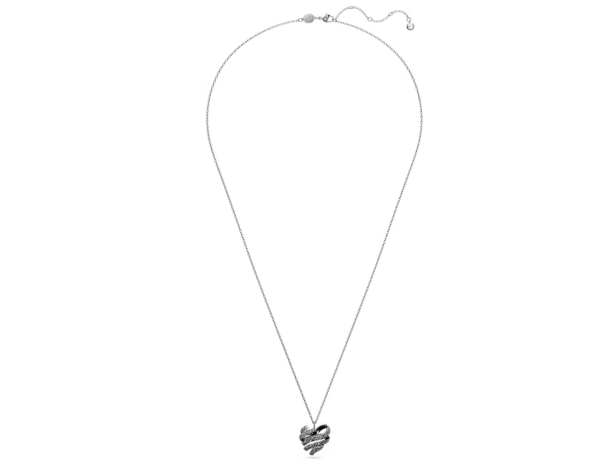 Swarovski 5662491 Pendente Volta Cuore Piccolo Nero Placcato Rutenio