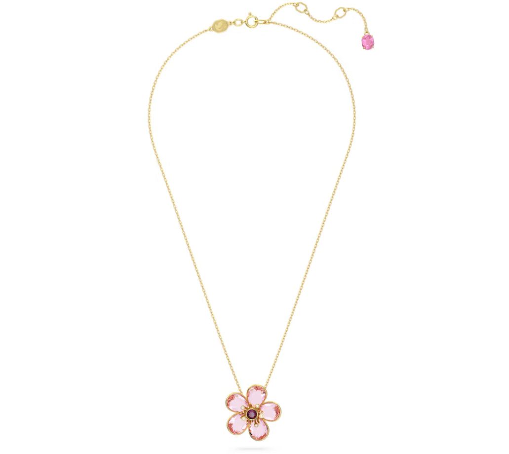 Swarovski 5657875 Pendente Florere Fiore Piccolo Rosa Placcato Oro