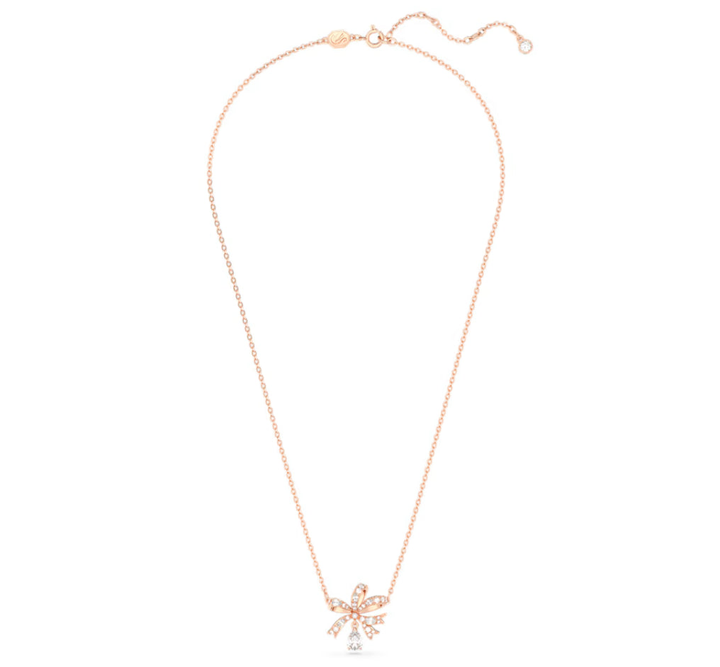 Swarovski 5656741 Collana Volta Fiocco Piccola Bianca Placcato Oro Rosa