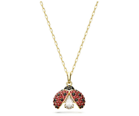 Swarovski 5666225 Pendente Idyllia Coccinella Rosso Placcato Oro