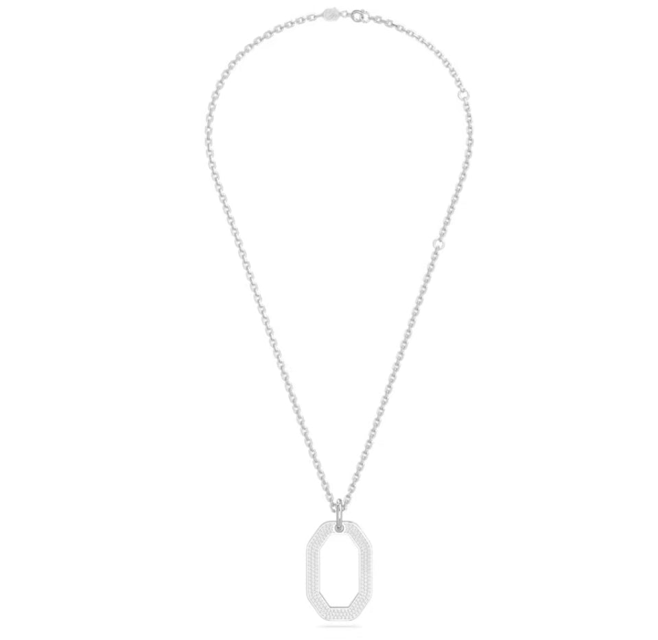 Swarovski 5642388 Pendente Dextera Forma ottagonale Medio Bianco Placcato Rodio