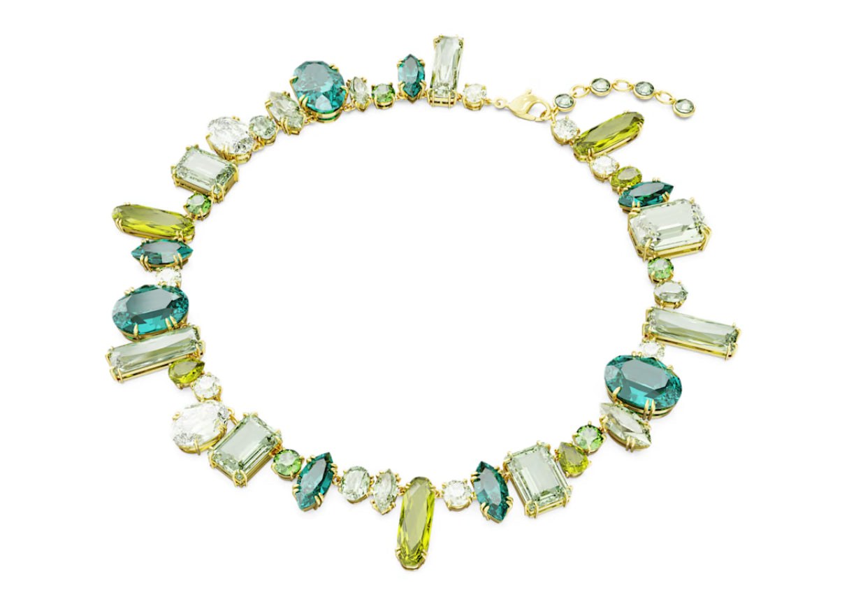 Swarovski 5657388 Collana Gema Taglio misto Verde Placcato Oro