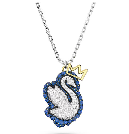 Swarovski 5649199 Pendente Pop Swan Cigno Blu Placcato Rodio