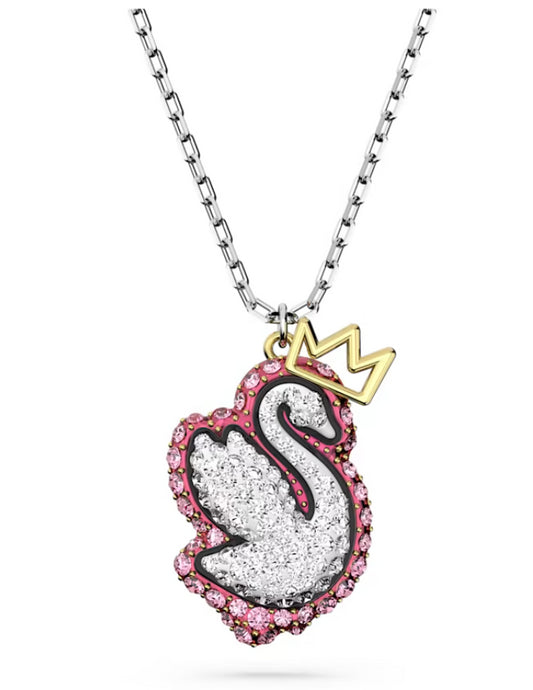 Swarovski 5649200 Pendente Pop Swan Cigno Rosa Placcato Rodio