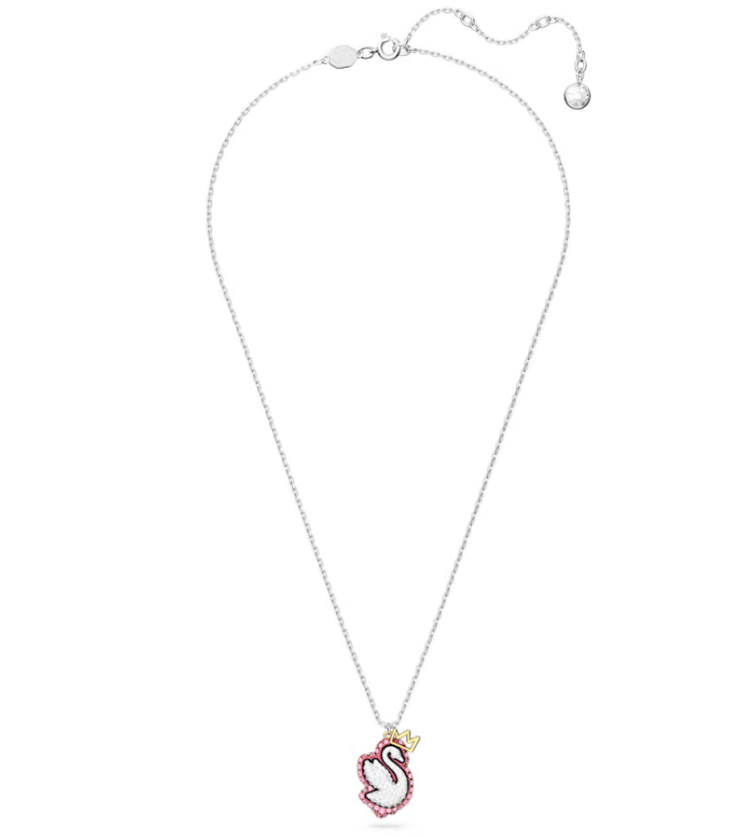 Swarovski 5649200 Pendente Pop Swan Cigno Rosa Placcato Rodio