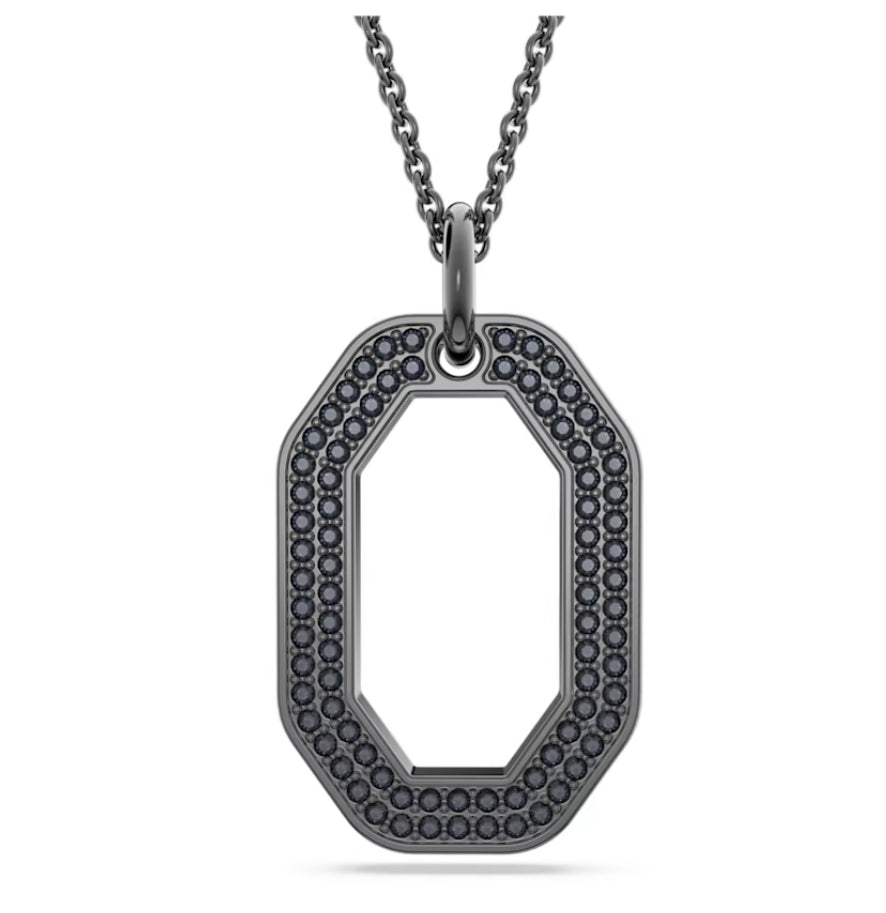 Swarovski 5651703 Pendente Dextera Forma ottagonale Piccolo Nero PlaccatoRutenio