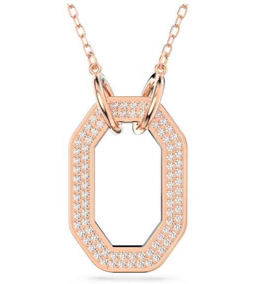 Swarovski 5642389 Pendente Dextera Forma ottagonale Bianco Placcato Oro Rosa