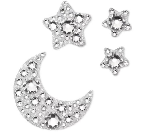 Swarovski 5668448 Gioiello per il corpo Set 4 Luna e stella Bianco