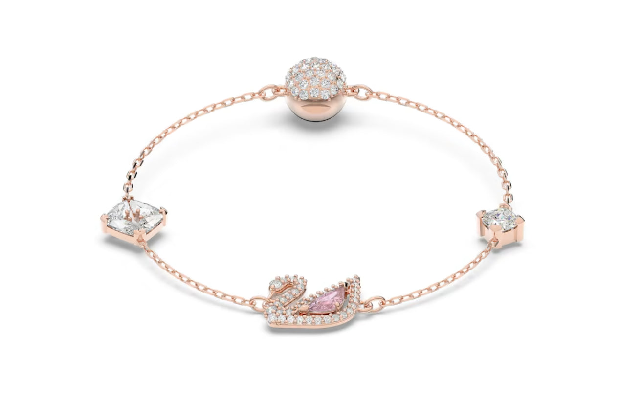 Swarovski 5472271 Braccialetto Dazzling Swan Chiusura magnetica Cigno Rosa