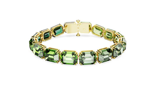 Swarovski 5671258 Braccialetto Millenia Taglio Octagon Sfumatura Verde Pla. Oro