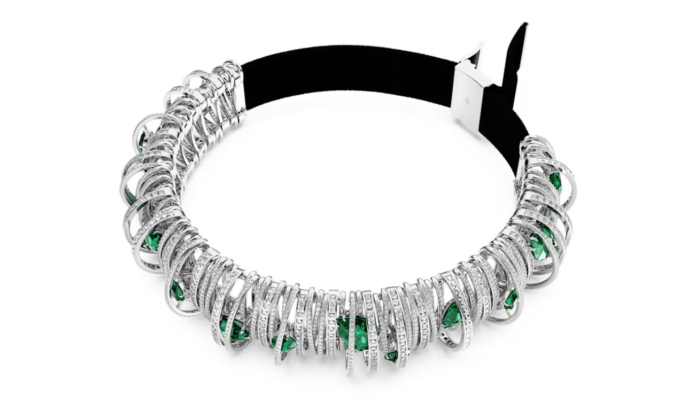 Swarovski 5676060 Girocollo Hyperbola Zirconia Verde Placcato Rodio