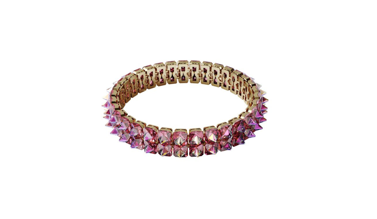 Swarovski 5600620 Girocollo cromatico Cristalli Spike Rosa Placcato Oro