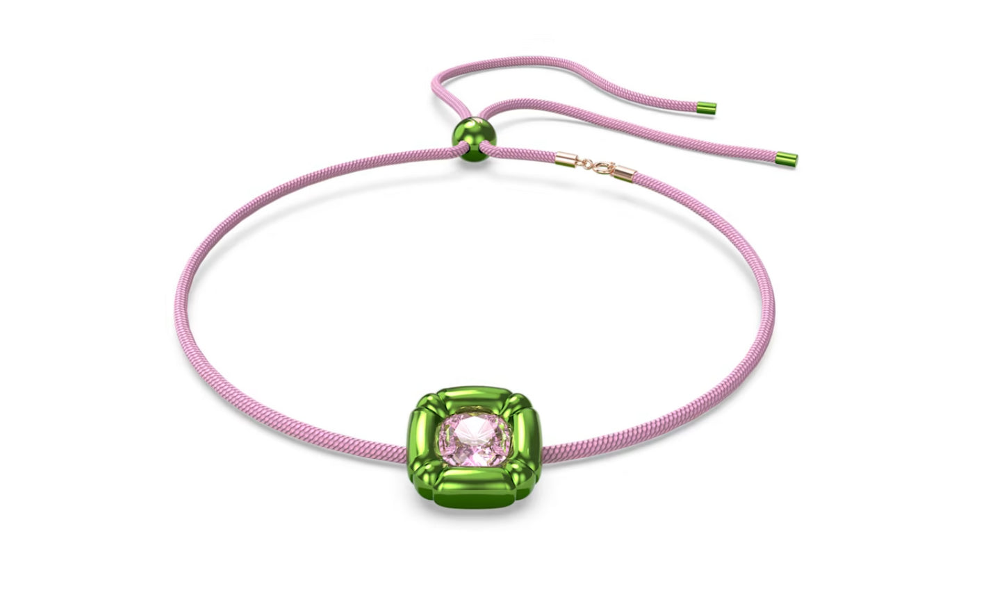 Swarovski 5601585 Collana Dulcis Taglio Cushion Verde