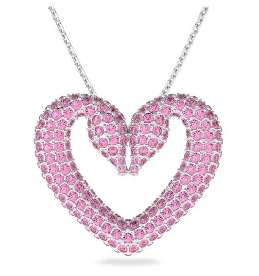 Swarovski 5631931 Pendente Una Cuore Grande Rosa Placcato Rodio