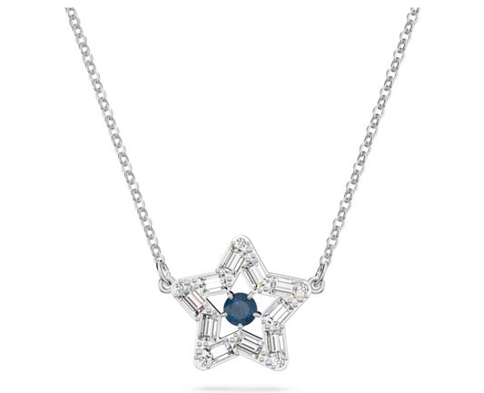 Swarovski 5639186 Pendente Stella Taglio misto Stella Blu Placcato Rodio