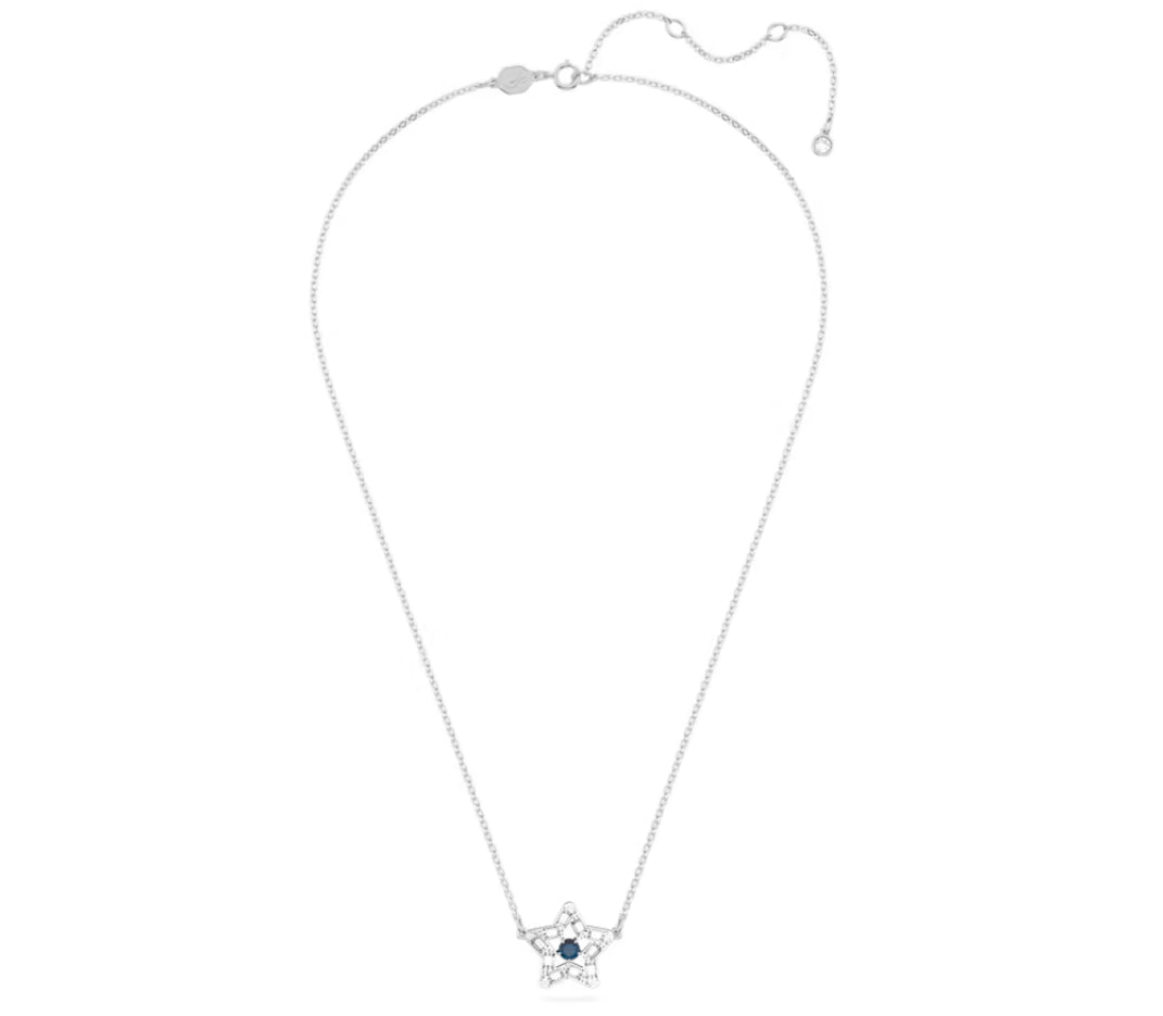 Swarovski 5639186 Pendente Stella Taglio misto Stella Blu Placcato Rodio