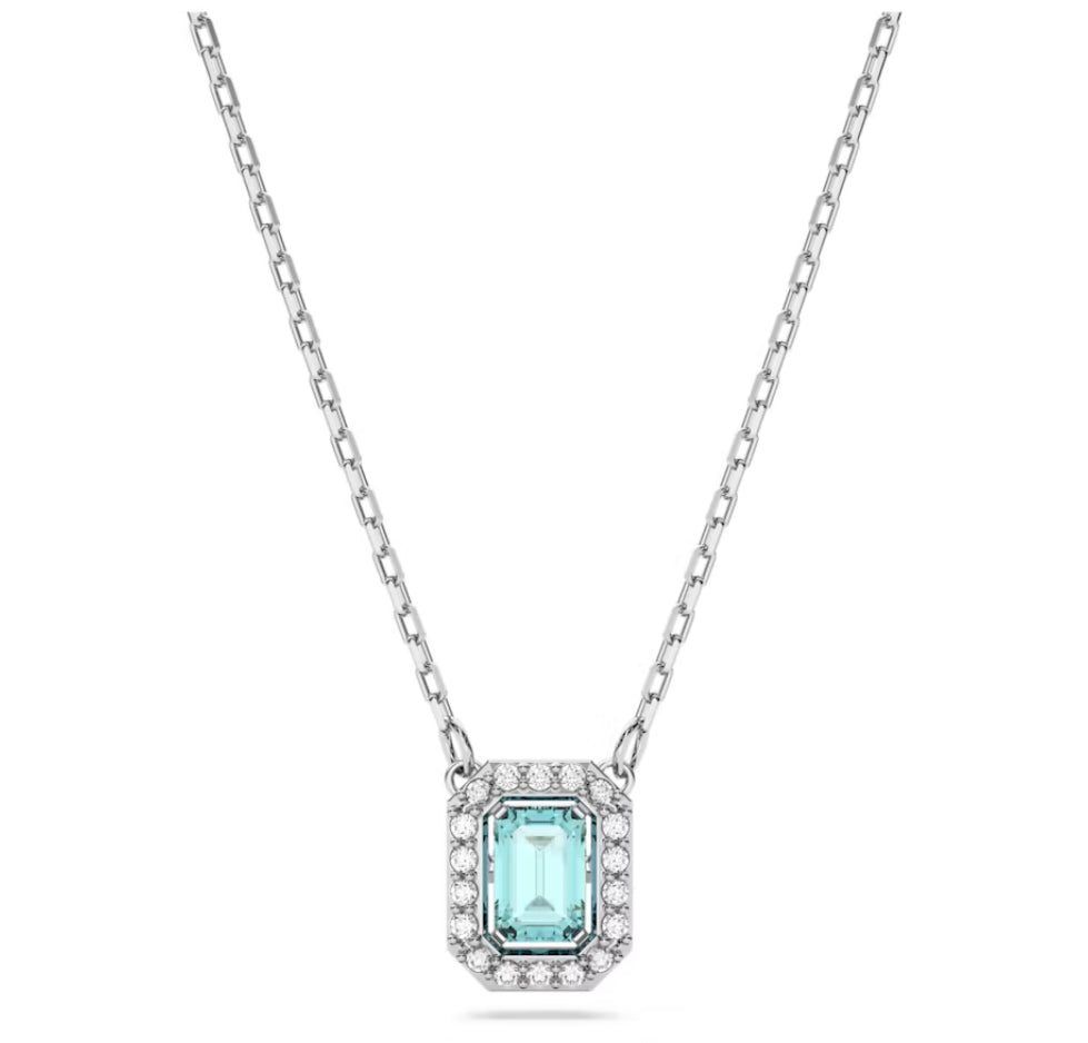 Swarovski 5640289 Collana Millenia Taglio ottagonale Verde Placcato Rodio