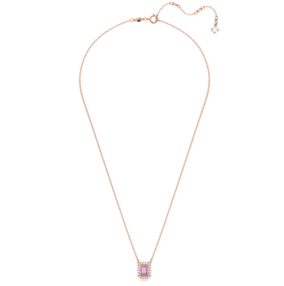 Swarovski 5640291 Collana Millenia Taglio ottagonale Viola Placcato Oro Rosa