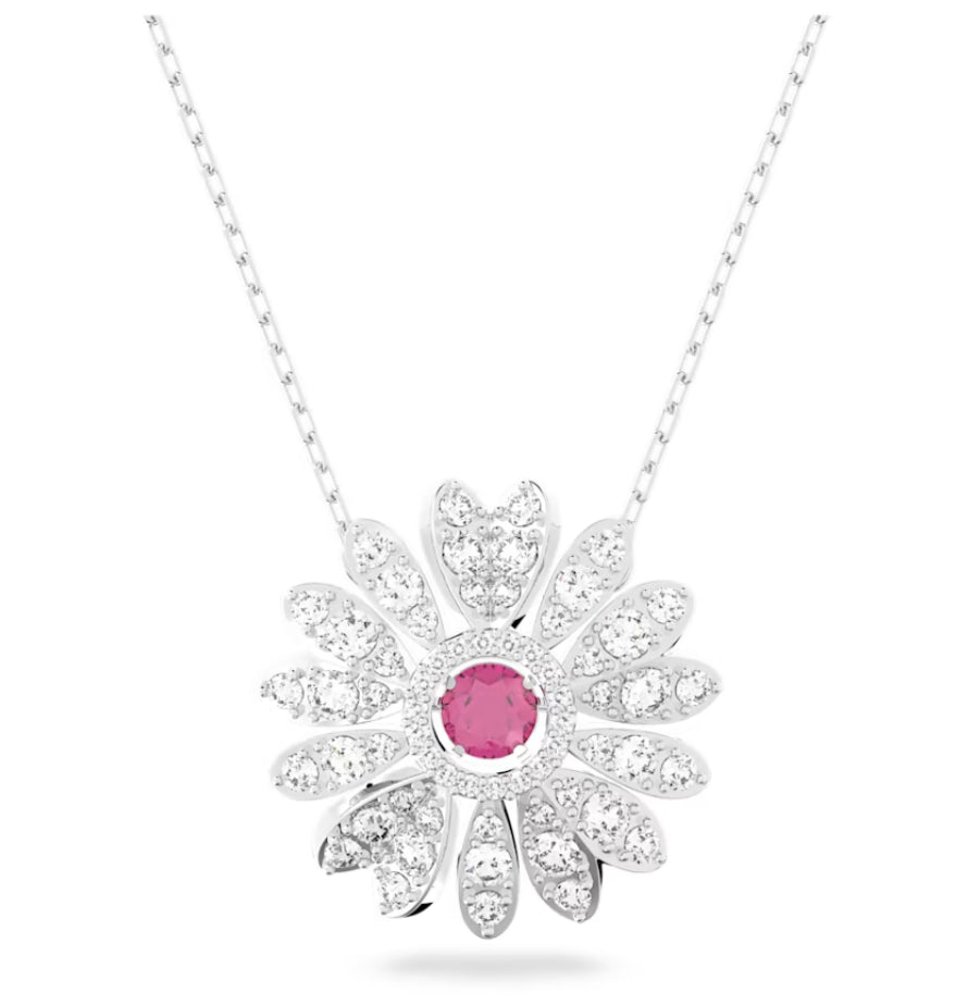 Swarovski 5642870 Pendente Eternal Flower Fiore Rosa Placcato Rodio