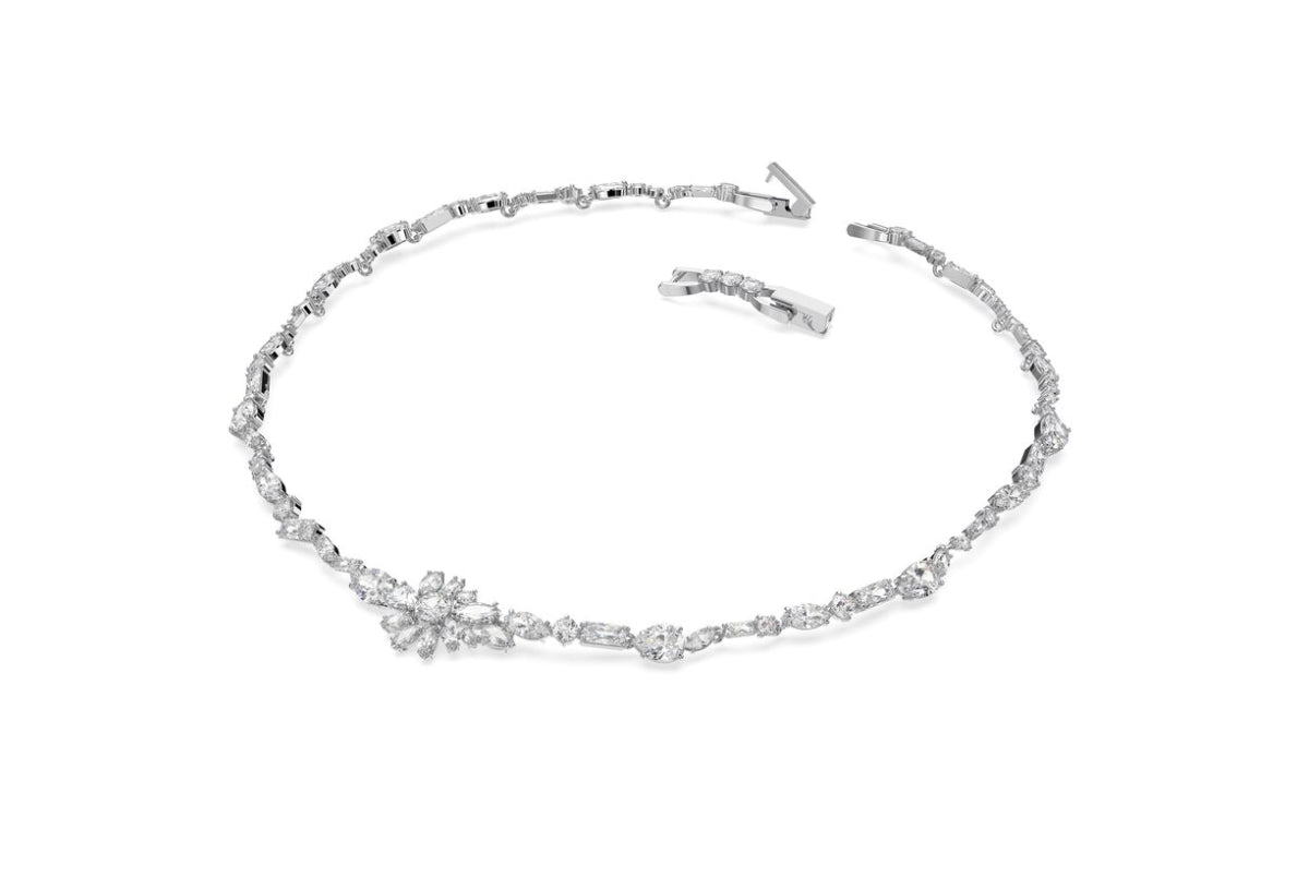 Swarovski 5644666 Collana Gema Fiore bianco placcato Rodio