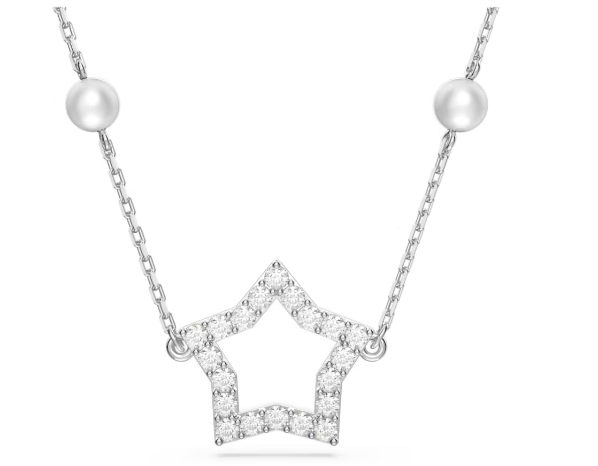 Swarovski 5645379 Collana Stella Stella Bianca Placcato Rodio