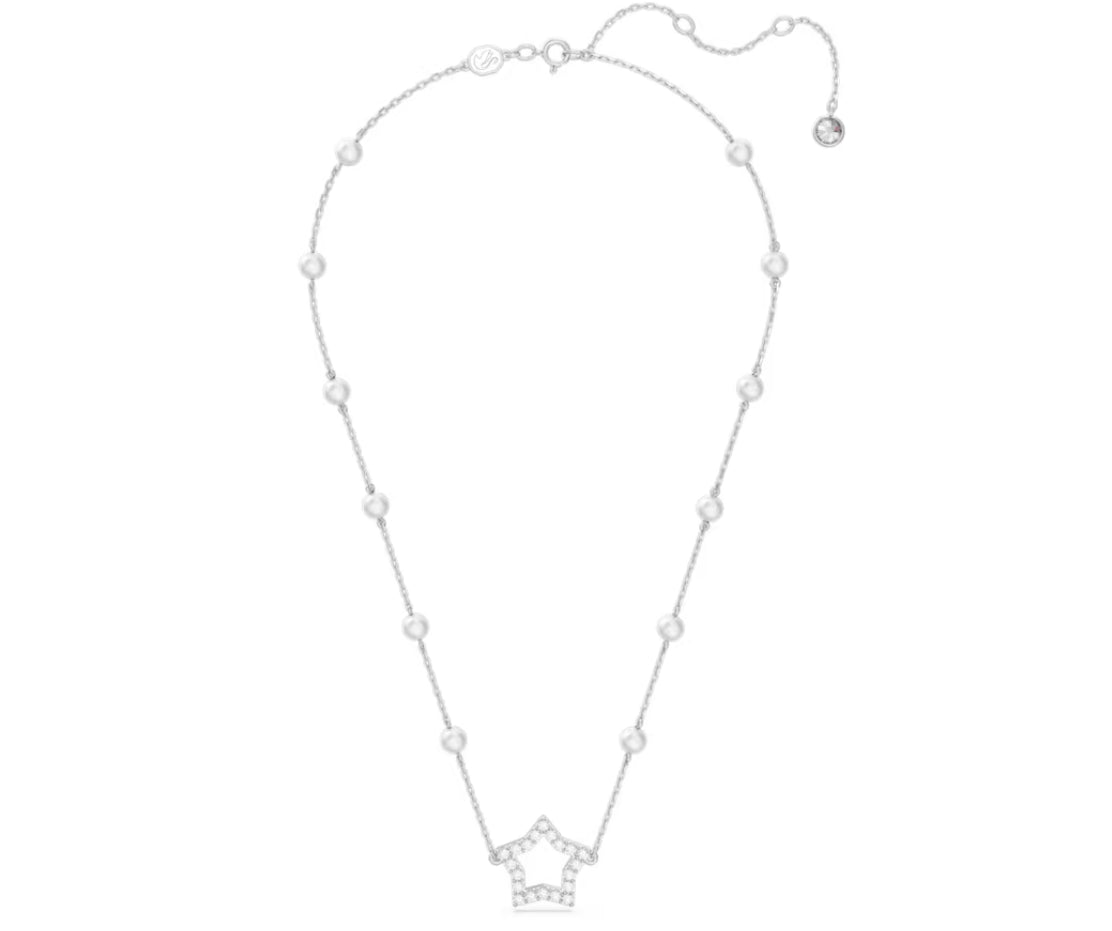 Swarovski 5645379 Collana Stella Stella Bianca Placcato Rodio