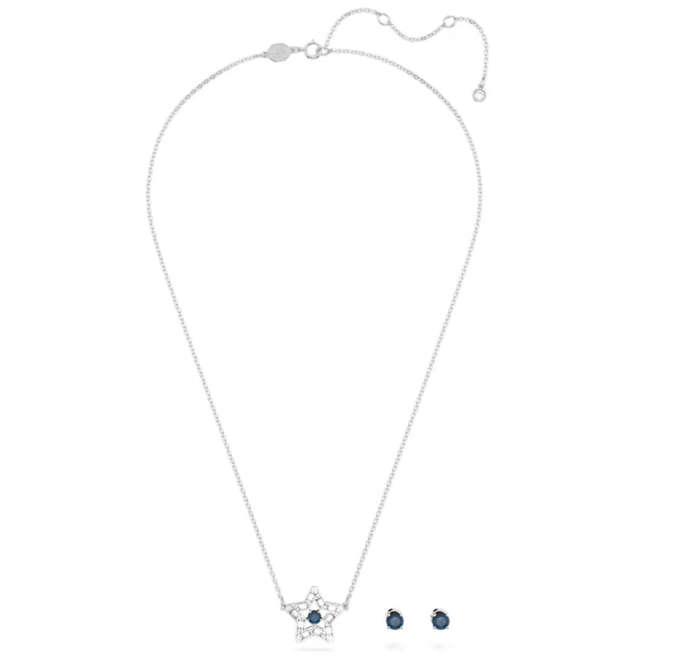 Swarovski 5646762 Set Stella Taglio misto Stella Blu Placcato Rodio