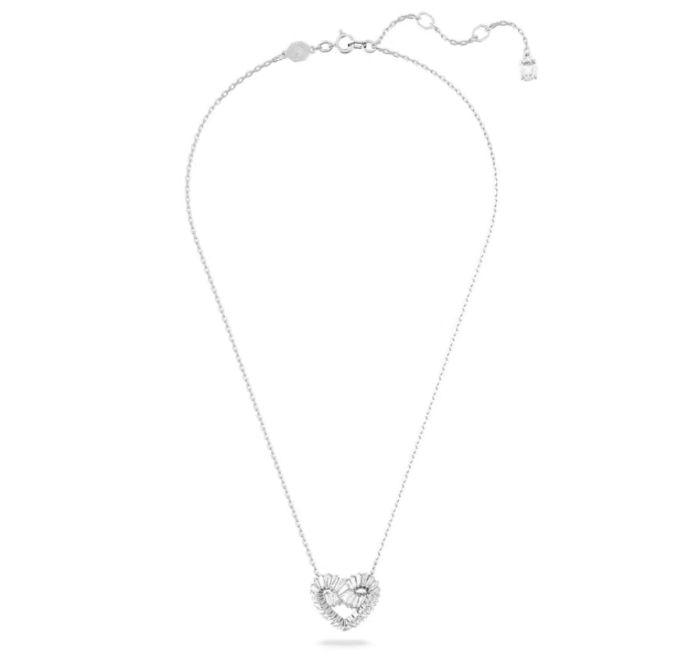 Swarovski 5647924 Pendente Matrix Taglio misto Cuore Bianco Placcato Rodio