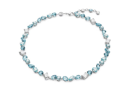 Swarovski 5666007 Collana Gema Taglio misto Blu Placcato Rodio