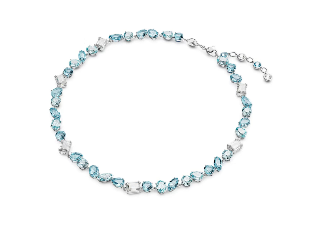 Swarovski 5666007 Collana Gema Taglio misto Blu Placcato Rodio