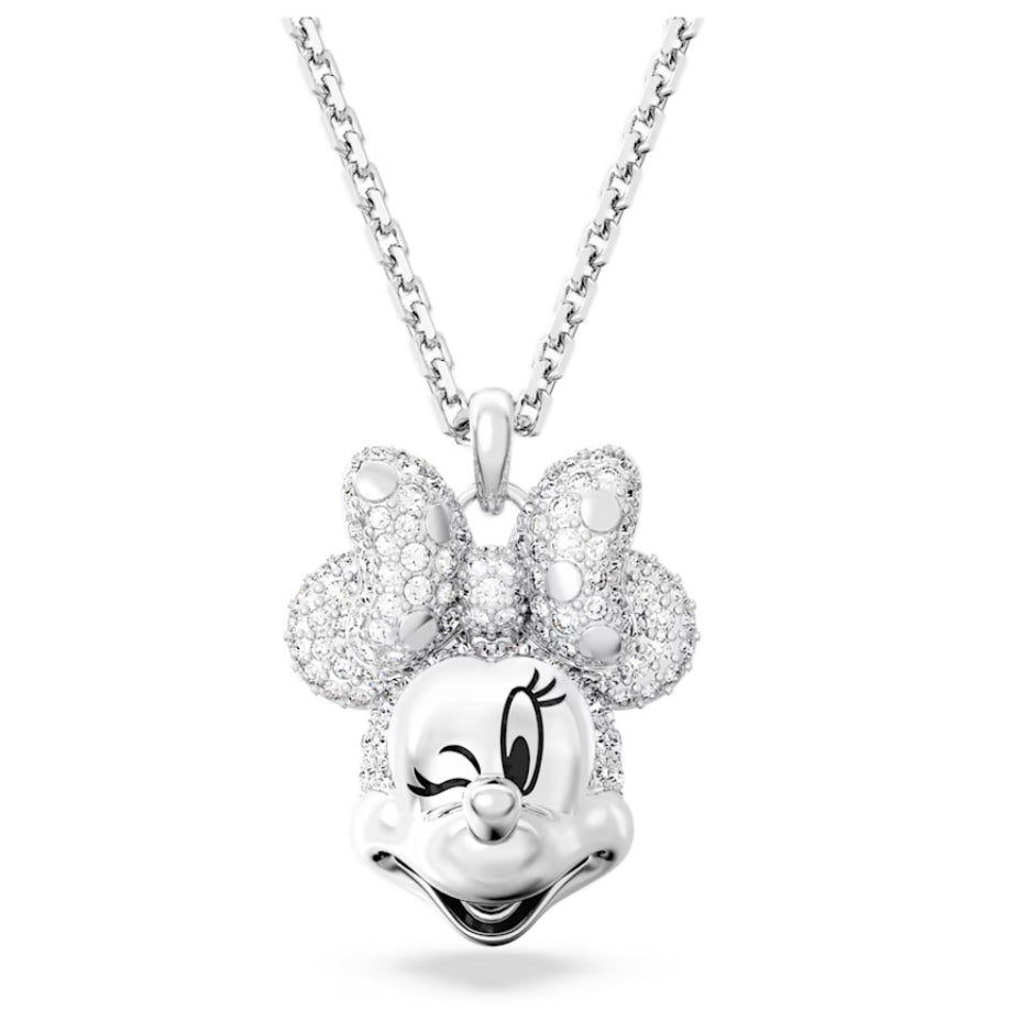 Swarovski 5667612 Pendente Disney Minnie Mouse Bianco Placcato Rodio