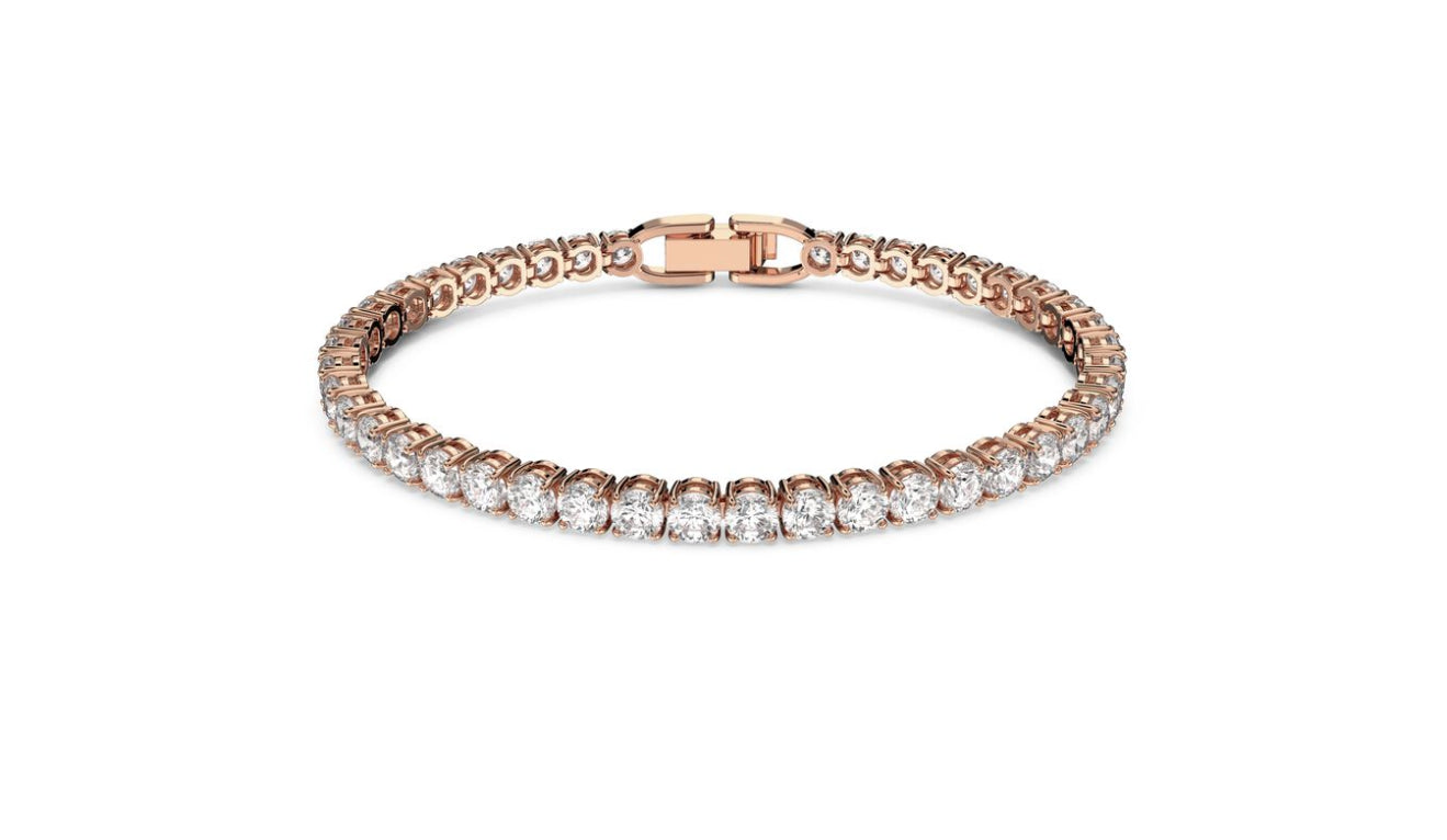 Swarovski 5464948 Bracciale Tennis Deluxe Taglio rotondo bianco Pla. Oro Rosa