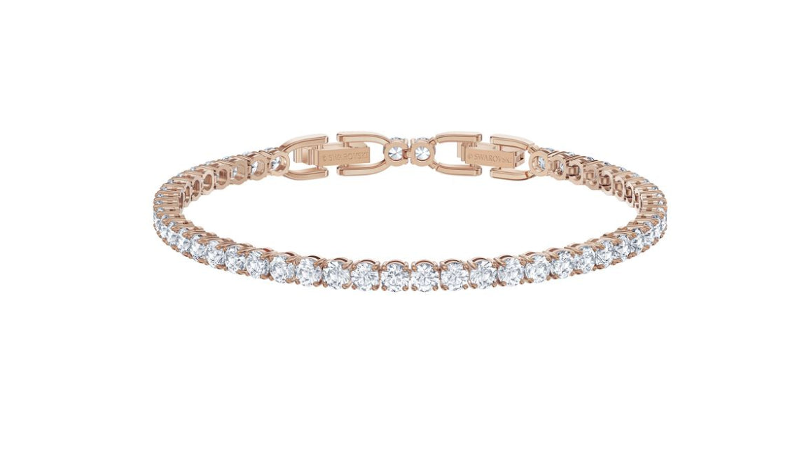 Swarovski 5513400 Bracciale Tennis Deluxe Taglio rotondo bianco Oro Rosa TagliaM