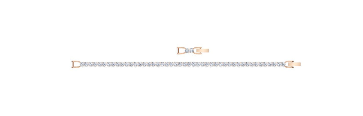 Swarovski 5513400 Bracciale Tennis Deluxe Taglio rotondo bianco Oro Rosa TagliaM